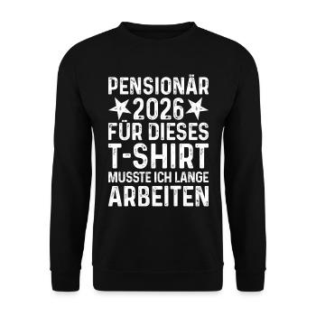 Retraité 2026 - Rente Retraite Retraite - Sweat-shirt Unisexe - noir - Devant - Alina (178cm) & Michal (187cm)