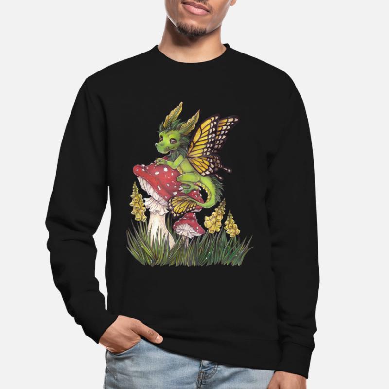 Forest Dragon on Toadstool Cute Butterfly Unisex Sweatshirt