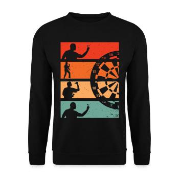 Dart Sport Retro Dartpfeil - Unisex Sweatshirt - black - Front - Alina (178cm) & Michal (187cm)