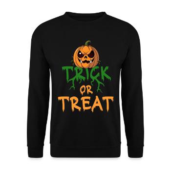 Halloween Trick or Treat Citrouille Dire Horreur - Sweat-shirt Unisexe - noir - Devant - Alina (178cm) & Michal (187cm)