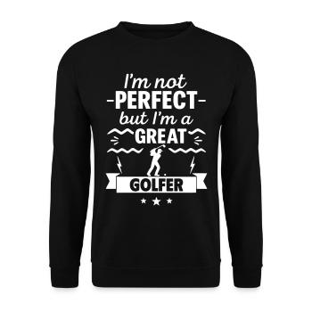 Je ne suis pas parfait mais je suis un grand golfeur - Sweat-shirt Unisexe - noir - Devant - Alina (178cm) & Michal (187cm)