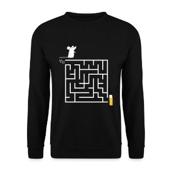 Carnival Mouse Kölsch Cologne Alaaf Costume Funny Fun - Unisex Sweatshirt - black - Front - Alina (178cm) & Michal (187cm)