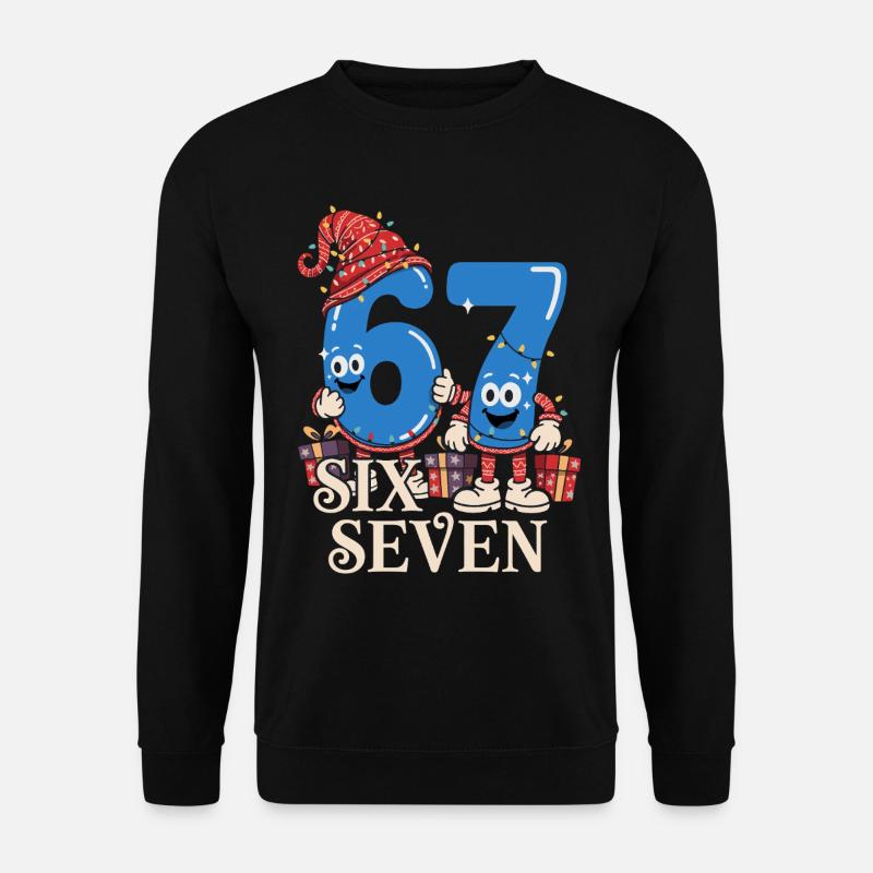 Sechs Sieben 6 7 Aura Points Kids Gaming Niedlich  - Unisex Pullover - Schwarz