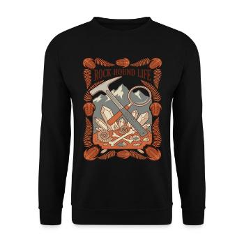 Rock Hound Life Geology Fossils - Unisex Sweatshirt - black - Front - Alina (178cm) & Michal (187cm)