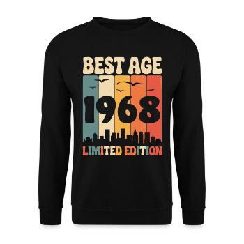 1968 Retro Birthday 1968 Vintage 1968 - Unisex Sweatshirt - black - Front - Alina (178cm) & Michal (187cm)