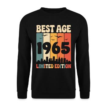 1965 Retro Geburtstag 1965 Vintage 1965 - Unisex Pullover - Schwarz - Vorne - Alina (178cm) & Michal (187cm)