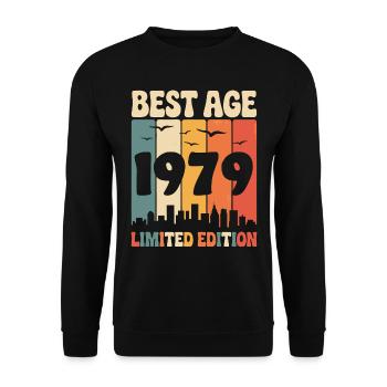  1979 anniversaire rétro 1979 vintage 1979 - Sweat-shirt Unisexe - noir - Devant - Alina (178cm) & Michal (187cm)