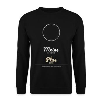 Plus De Vie - Sweat-shirt Unisexe - noir - Devant - Alina (178cm) & Michal (187cm)