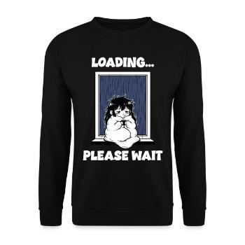 Pluie Loading Please Wait Manga Mood - Sweat-shirt Unisexe - noir - Devant - Alina (178cm) & Michal (187cm)