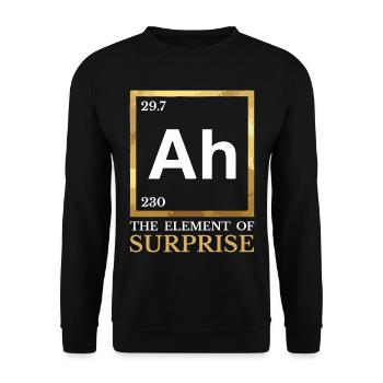Ah - The Element of Surprise - Humor Chemistry - Unisex Sweatshirt - black - Front - Alina (178cm) & Michal (187cm)