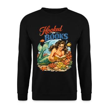 Sirène rétro : Accro aux livres Design de pin-up - Sweat-shirt Unisexe - noir - Devant - Alina (178cm) & Michal (187cm)