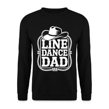 Line Dance Dad Cowboy - Unisex Sweatshirt - black - Front - Alina (178cm) & Michal (187cm)