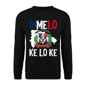 Dominikanische Republik Flagge Dom Rep Stolz - Unisex Pullover - Schwarz - Vorne - Alina (178cm) & Michal (187cm)