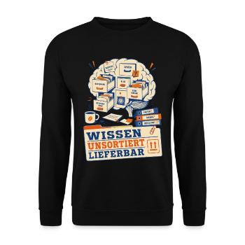 Knowledge available unsorted - Unisex Sweatshirt - black - Front - Alina (178cm) & Michal (187cm)