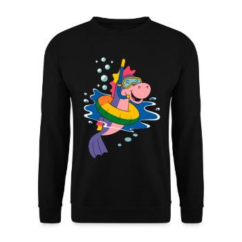 Funny seahorse - Unisex Sweatshirt - black - Front - Alina (178cm) & Michal (187cm)
