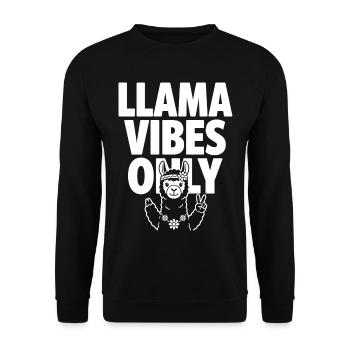Vibrations de lama uniquement – Lama hippie - Sweat-shirt Unisexe - noir - Devant - Alina (178cm) & Michal (187cm)
