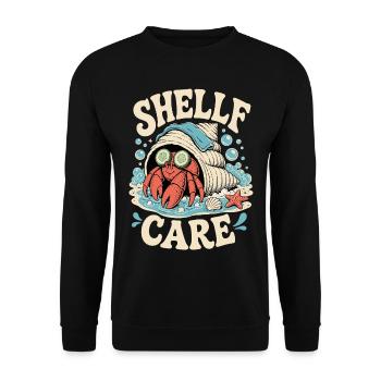 Shelf Care – Wellness Hermit Crab - Unisex Sweatshirt - black - Front - Alina (178cm) & Michal (187cm)