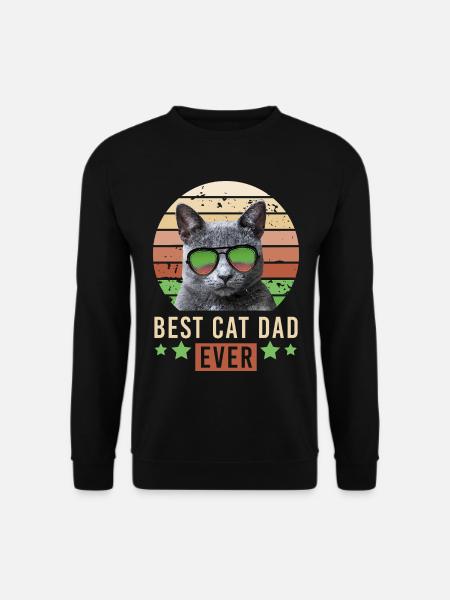 Best Cat Dad Ever Britisch Kurzhaar Russisch Blau - Unisex Pullover - Schwarz