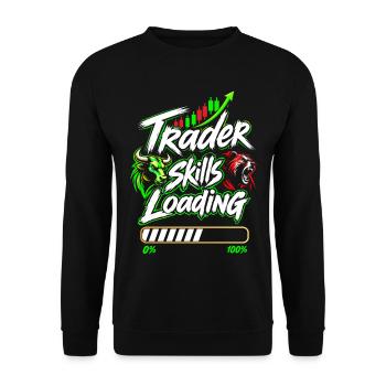 Trader skills loading - Unisex Pullover - Schwarz - Vorne - Alina (178cm) & Michal (187cm)