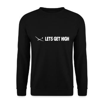 Lets get high Segelflieger Segelflugzeug - Unisex Pullover - Schwarz - Vorne - Alina (178cm) & Michal (187cm)