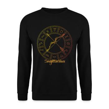 Signe du zodiaque du Sagittaire - Sweat-shirt Unisexe - noir - Devant - Alina (178cm) & Michal (187cm)