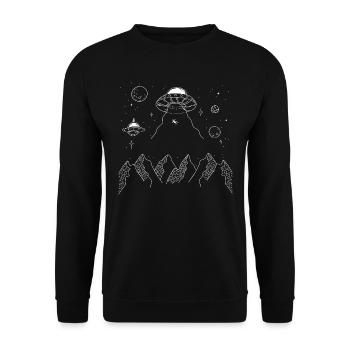 Enlèvement Alien Graphic - Sweat-shirt Unisexe - noir - Devant - Alina (178cm) & Michal (187cm)