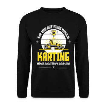 Karting - Sweat-shirt Unisexe - noir - Devant - Alina (178cm) & Michal (187cm)