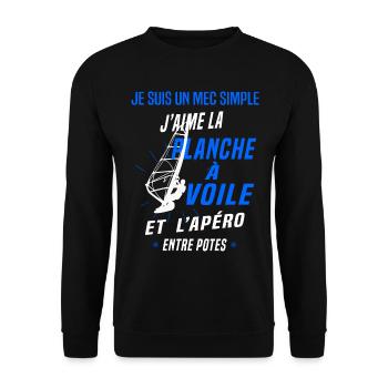 Planche à voile et apéro - Sweat-shirt Unisexe - noir - Devant - Alina (178cm) & Michal (187cm)