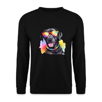 Cool Labrador Retriever Dog with Sunglasses - Unisex Sweatshirt - black - Front - Alina (178cm) & Michal (187cm)