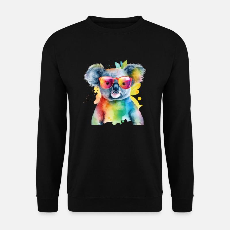 Koala coloré et cool avec des lunettes de soleil - Sweat-shirt Unisexe - noir