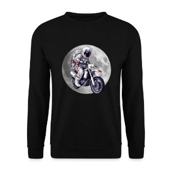 Motorrad Astronaut Motorradfahrer Motorrad Biker - Unisex Pullover - Schwarz - Vorne - Alina (178cm) & Michal (187cm)