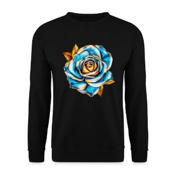 Fleurs Rose Bleu Turquoise Fête des mères Saint-Valentin - Sweat-shirt Unisexe - noir - Devant - Alina (178cm) & Michal (187cm)