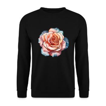 Fleurs Rose Rose Bleu Fête des mères Saint-Valentin - Sweat-shirt Unisexe - noir - Devant - Alina (178cm) & Michal (187cm)