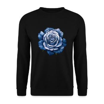 Fleurs Rose Bleu Fête des mères Saint-Valentin - Sweat-shirt Unisexe - noir - Devant - Alina (178cm) & Michal (187cm)