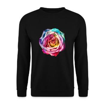 Fleurs Rose colorée Fête des mères Saint-Valentin - Sweat-shirt Unisexe - noir - Devant - Alina (178cm) & Michal (187cm)