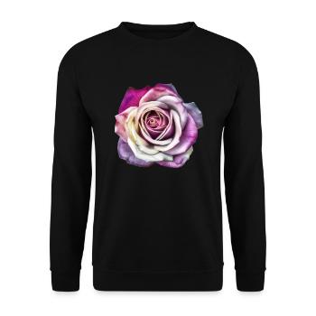 Fleurs Rose Violette colorée Fête des mères Saint-Valentin - Sweat-shirt Unisexe - noir - Devant - Alina (178cm) & Michal (187cm)