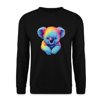 Süßer Koala Bunt Farbenfroh Tier Australien - Unisex Pullover - Schwarz - Vorne - Alina (178cm) & Michal (187cm)