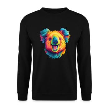 Lachender Koala Tier Australien Koala-Bär - Unisex Pullover - Schwarz - Vorne - Alina (178cm) & Michal (187cm)