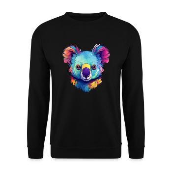 Süßer bunter Koala Tier Australien Koala-Bär - Unisex Pullover - Schwarz - Vorne - Alina (178cm) & Michal (187cm)