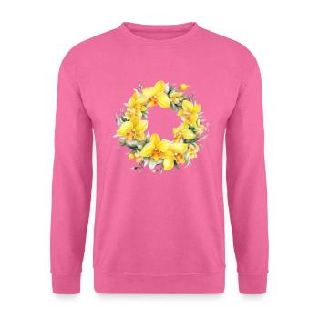 Plantes Couronne de fleurs Fleurs Orchidée Mariage jaune - Sweat-shirt Unisexe - rose - Devant