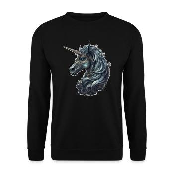 Goth Gothic Licorne Mystique Horreur Noir - Sweat-shirt Unisexe - noir - Devant - Alina (178cm) & Michal (187cm)