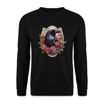 Corbeau gothiqueMystique Horreur Fleurs rouges - Sweat-shirt Unisexe - noir - Devant - Alina (178cm) & Michal (187cm)