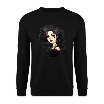 Goth Girl Gothic Mystique Horreur Mystérieuse - Sweat-shirt Unisexe - noir - Devant - Alina (178cm) & Michal (187cm)