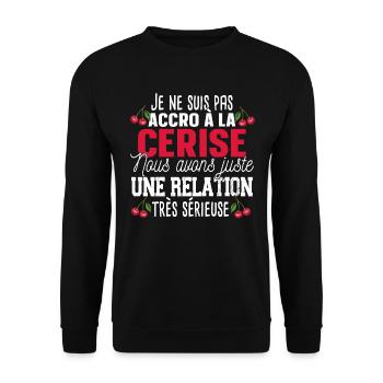 Cerise Fruit Relation Cadeau Humour Rouge - Sweat-shirt Unisexe - noir - Devant - Alina (178cm) & Michal (187cm)