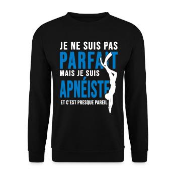 Apnée parfait apnéiste sport plongée plongeur - Sweat-shirt Unisexe - noir - Devant - Alina (178cm) & Michal (187cm)