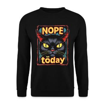 Cat Mood - Unisex Sweatshirt - black - Front - Alina (178cm) & Michal (187cm)