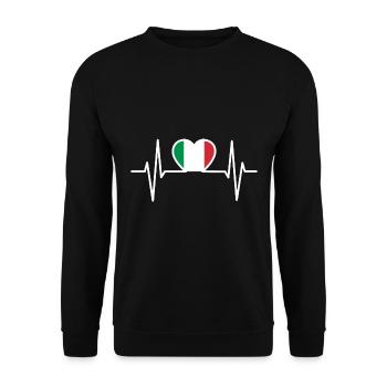 Italien Herzschlag Herzlinie EKG - Unisex Pullover - Schwarz - Vorne - Alina (178cm) & Michal (187cm)