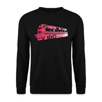 Diesellok V180 Reichsbahn - Unisex Pullover - Schwarz - Vorne - Alina (178cm) & Michal (187cm)