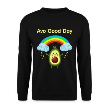 Avocado Good Day - Sweet Vegan Avocado Gift - Unisex Sweatshirt - black - Front - Alina (178cm) & Michal (187cm)