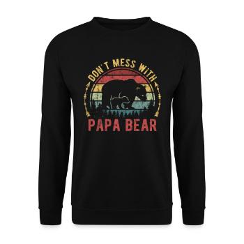 Ne salissez pas avec le cadeau drôle de fête des pères Papa Bear - Sweat-shirt Unisexe - noir - Devant - Alina (178cm) & Michal (187cm)